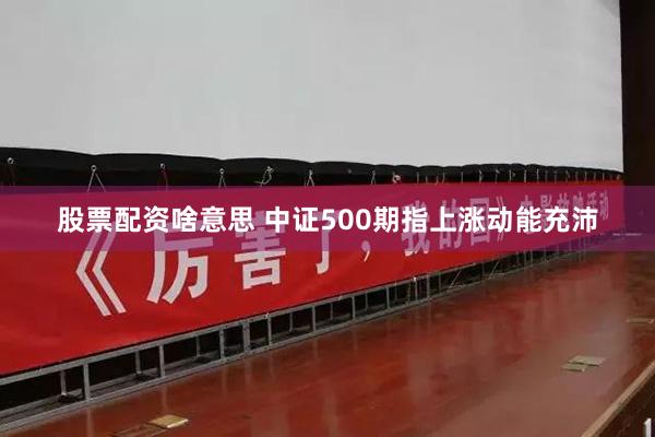 股票配资啥意思 中证500期指上涨动能充沛
