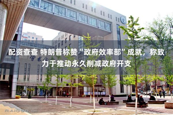 配资查查 特朗普称赞“政府效率部”成就，称致力于推动永久削减政府开支