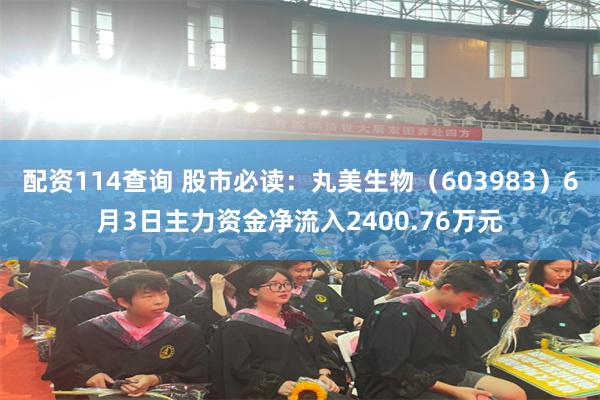 配资114查询 股市必读：丸美生物（603983）6月3日主力资金净流入2400.76万元
