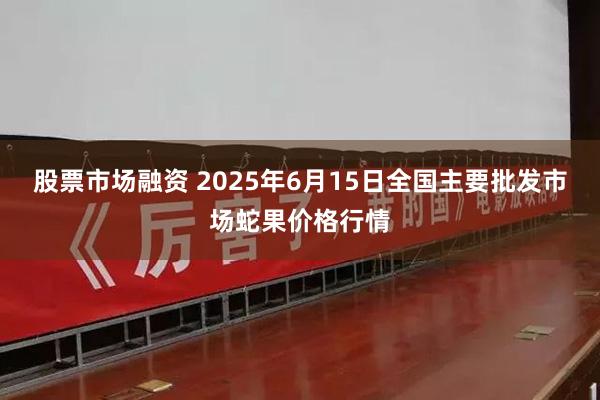 股票市场融资 2025年6月15日全国主要批发市场蛇果价格行情