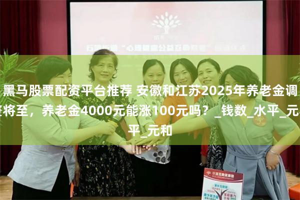 黑马股票配资平台推荐 安徽和江苏2025年养老金调整将至，养老金4000元能涨100元吗？_钱数_水平_元和